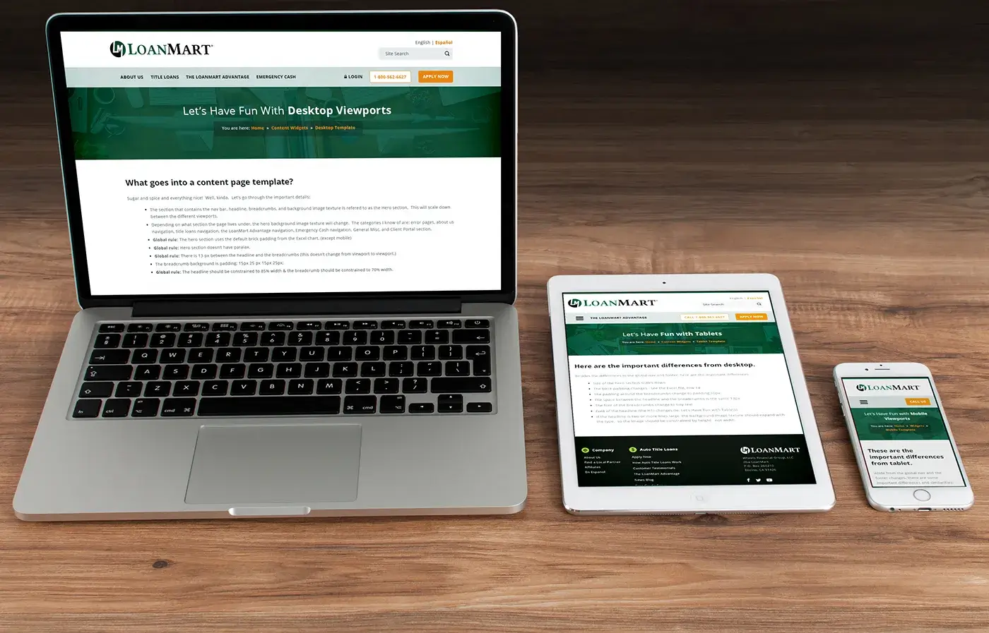 LoanMart® Website Content Page Design