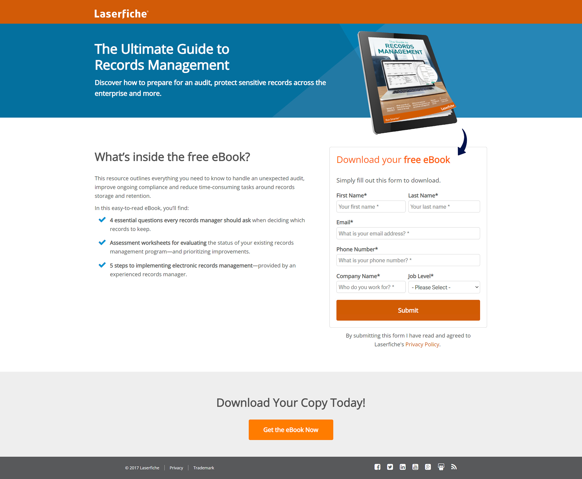 Laserfiche® Landing Page Template, HubSpot Design - Property of Laserfiche®