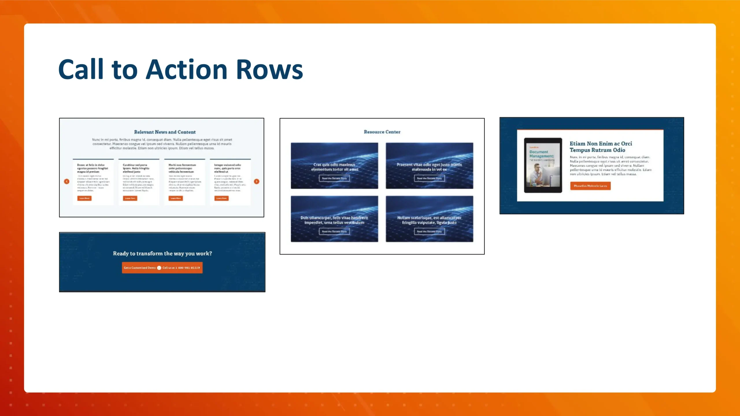 Laserfiche Website, Modules - Call to Action Rows - Property of Laserfiche®