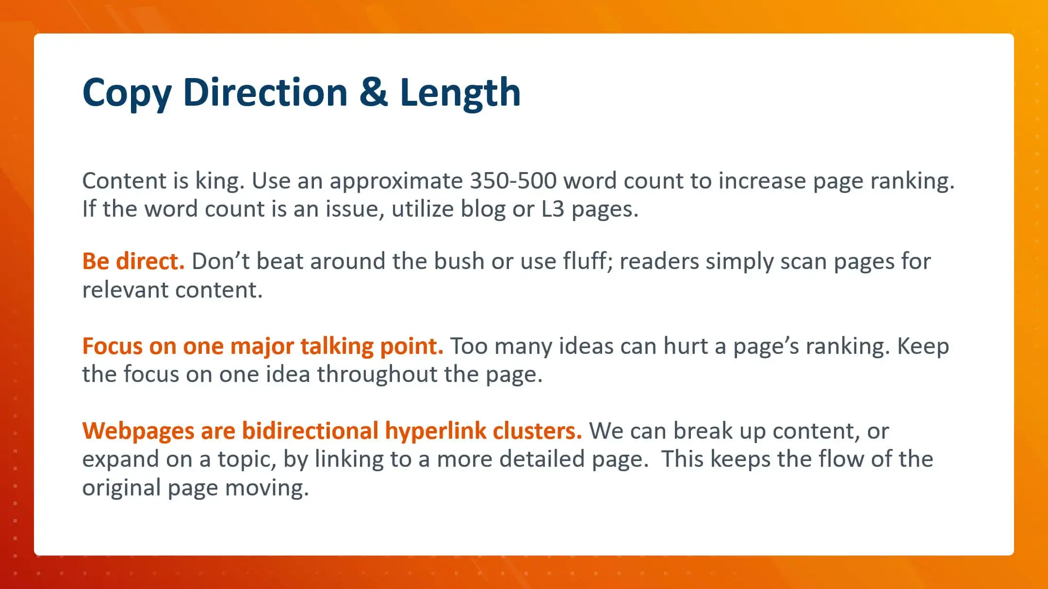 Laserfiche Website, Content Guide, Copy Direction - Property of Laserfiche®